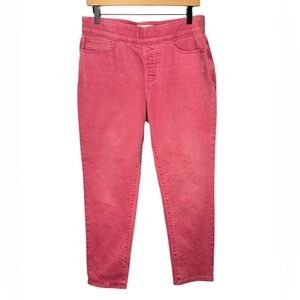 Soft Surroundings Light Red Pull On Elastic Waist Denim Pants Sz PM